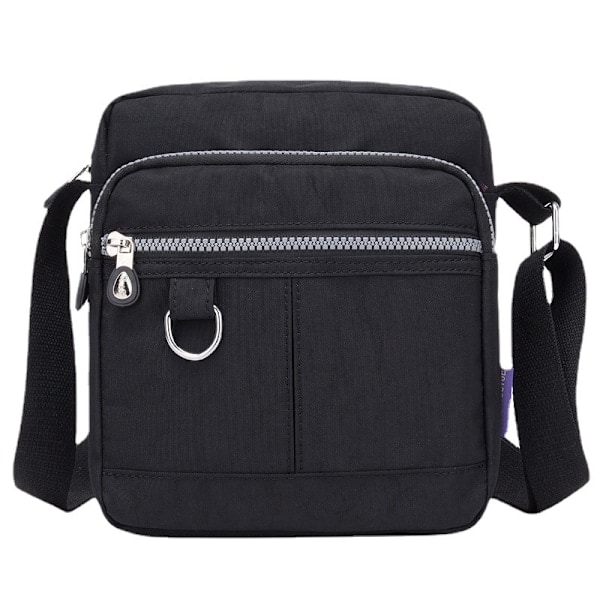 QD-2 st Svarta och röda avslappnade nylonväskor Handväska Axelväska Vattentät Crossbody-väska för kvinnor