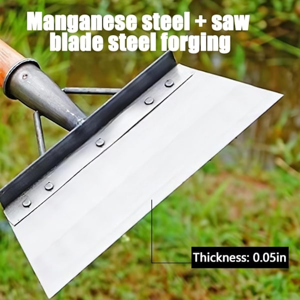 QU)Havespade, 23 cm Multifunktionel havespade, sneskovl i rustfrit stål, håndtag medfølger ikke (12 par handsker)