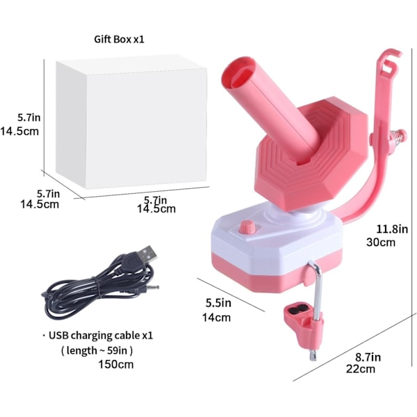 Lätt Automatisk Garnlindare för Sytillbehör Stickare, Rosa