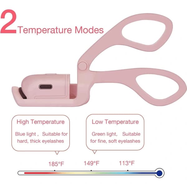 Opvarmet øjenvippebukker (Pink) - Elektrisk øjenvippebukker, USB Recha