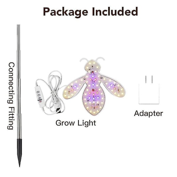 LED Kasvivalo, täyden spektrin Halo-kasvivalo, korkeussäädettävä, 4/8/12/18h ajastin ja 5 himmennystasoa Plug_FO
