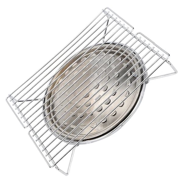 BBQ-grillstativsæt i rustfrit stål med 10 spyd og bageplade til udendørs camping og grillning