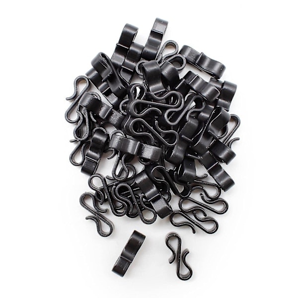 \"QD\" 10 stk. Plasttagrender Bøjler Holdbare Sorte S-formede Julelysholdere Vejrbestandige Plastclips 12*28*6mm @bugu