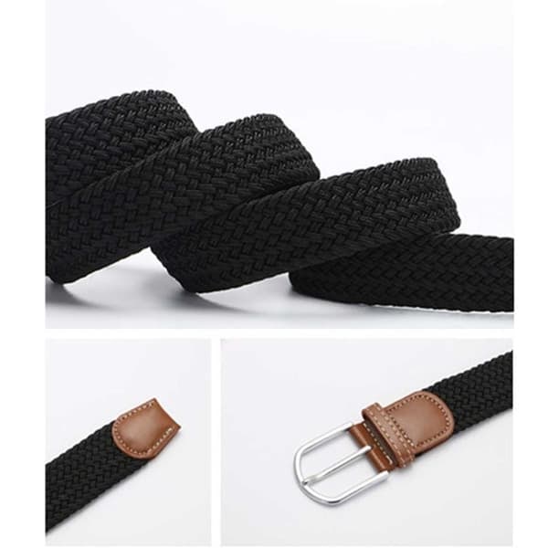 Elastisk Canvas Bælte – Stof Bælte med Stretch W26-W36 Grøn_qq