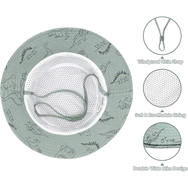\"QD\" Baby solhat småbørn sommerhatte UPF 50+ Baby Bucket Hat børne strandhatte til baby drenge