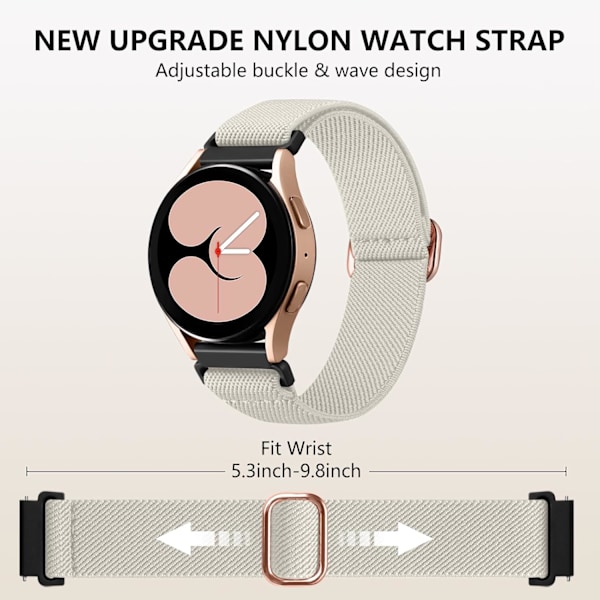 5 kpl joustavia rannekkeita, jotka ovat yhteensopivia Galaxy Watch 7 6 5 4 FE -rannekkeen 40 mm 44 mm 45 mm / Watch 6 4 Class4 20 mm pehmeiden värien kanssa, satunnainen