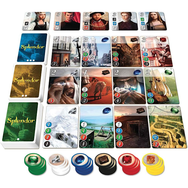 Splendor - Et strategisk spill om edelstener for barn og voksne, fra 10 år, 2-4 spillere, spilletid 30 minutter_nzywt