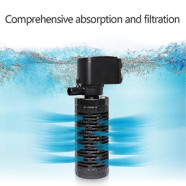 3 i 1 Tyst Luftning Vattenrenare Intern Pump Nedsänkbar Akvarium Filter Syrepump Nedsänkbar
