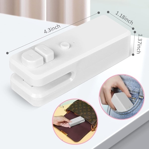 [QD] Mini poseforsegler håndholdt plastposeforsegler varmevakuumforsegler, bærbar matposeforseglingsmaskin