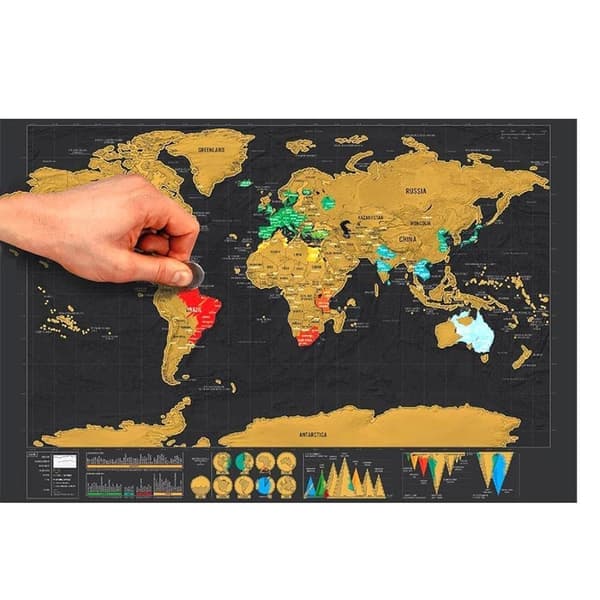 Skrapkarta / Scratch Map / Världskarta - 42 x 30 cm