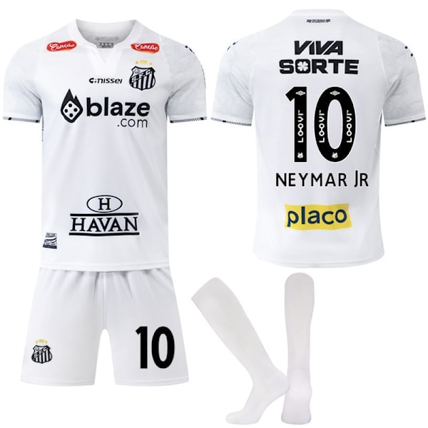 2024-2025 Santos FC Lasten Aikuisten Pelipaita Jalkapallopaita Sukkien Kanssa Nro.10 Neymar 28 XXL