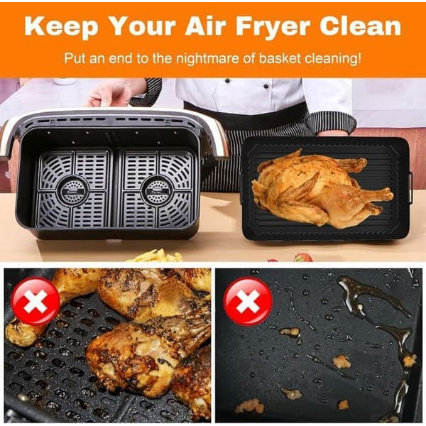 /QD/Air Fryer Form, 3 st Air Fryer-tillbehör för Ninja Air Fryer 10,4L AF500EU, Silikon Air Fryer-form för Ninja Foodi Flex 10,4 L