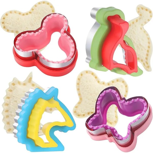 QU. Sandwich Cutter Sealer Bageform Kageudstikker Brødform Dinosaurform Sandwich Maker Form til Børn Bento Køkkenredskaber