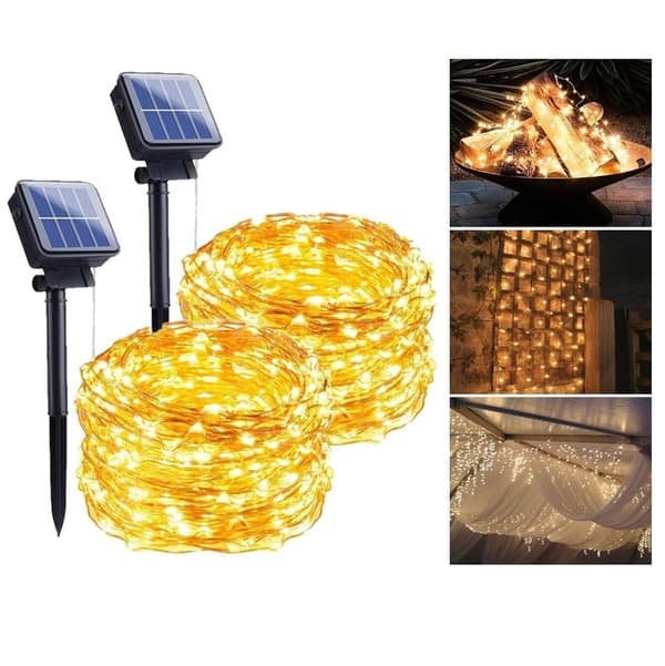 LED-valosarja aurinkokennolla - 10 metriä 2 kpl