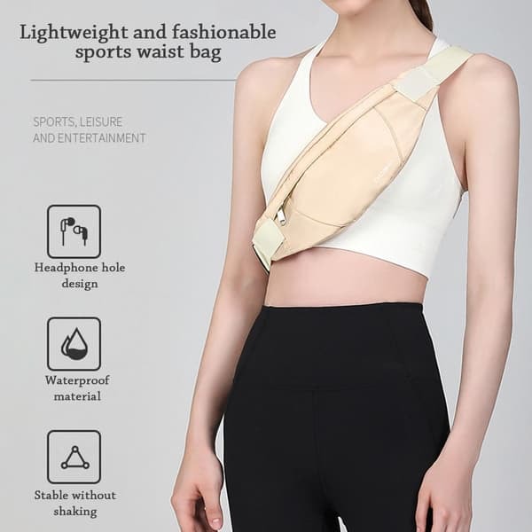 \"QD\" Liten Fanny Pack för Dam Herr Midjeväska Grå