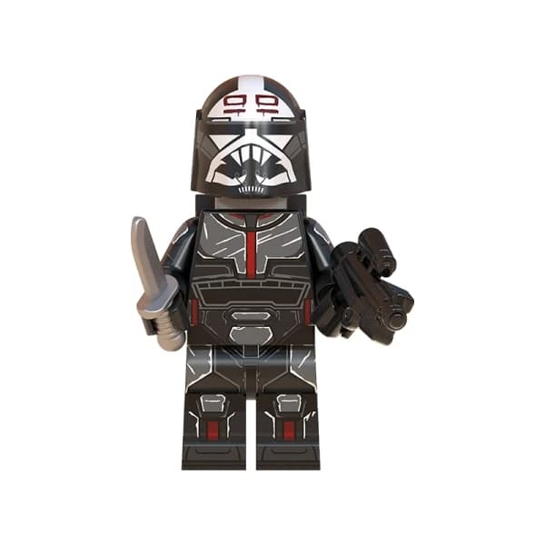 8 stk. Star Wars Byggeklodser Minifigur Klon Mini Legetøjsfigur Sort