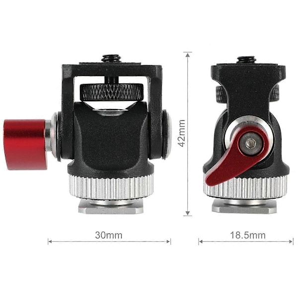 QD-Mini Monitorfeste Stativ Cold Shoe Adapter Aluminiumslegering 1/4 Toms Skrue for Blits Mikrofon LED