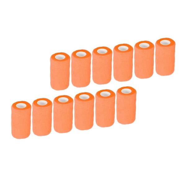 12 kpl Joustoside Naturlatex Elastinen Itsekiinnittyvä Side Lehmille Koirille Hevosille 10cm Oranssi