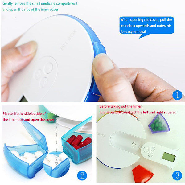 Secure Locked Automatic Pill Dispenser, Personal Portable Electronic Medicine Organizer, Smart Timer Pill Reminder for Accurate Dosing