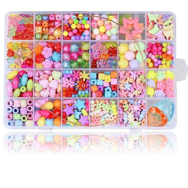 DIY - Bead Box - Acrylic Beads - Mix - 550pcs - Jewelry Making multifärg multicolor
