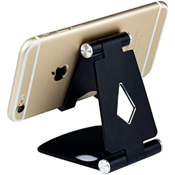 Metallhållare för telefonstativ Behändig tabletthållare Multifunktionell hopfällbar mobiltelefonfäste Mobilstöd (svart)