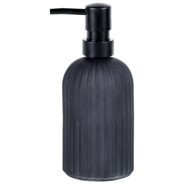 Elegant sort sæbedispenser i glas til køkken & badeværelse