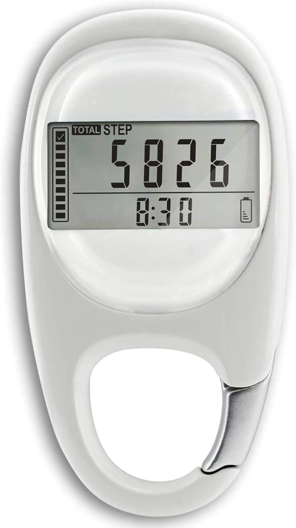 3D Pedometer, Multifunctional Pedometer with Climbing Carabiners – Portable, LED Display, for Running and Walking
