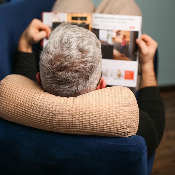 Tjockt imitation linne nackkudde, benkudde, midjekudde Ljusgrå