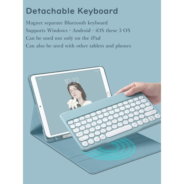 [QD] Tastaturdeksel med mus Farge Tastatur Retro Runde tastehetter Søte godterifarger Avtakbart tastatur