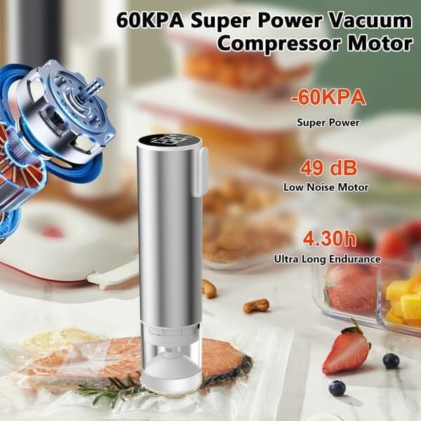\"QD\" Vakuumforsegler Matredder-maskin med LED-skjerm for krukker/oppbevaringsposer