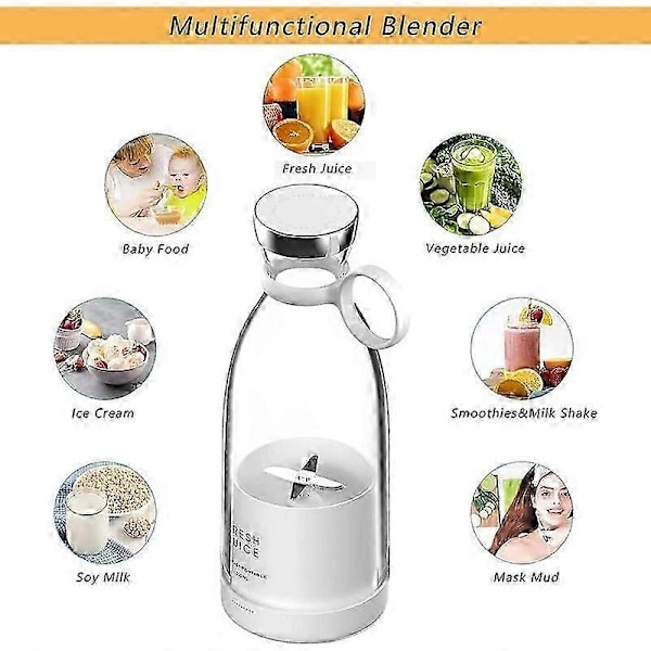 Personlig Blender, Portabel Blender, Batteridriven USB Blender (Rosa)_FO Pink 420ML