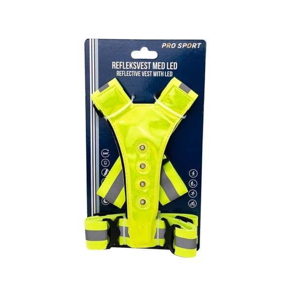 LED Refleksvest / reflekterende vest for løping, sykling og trening_qq