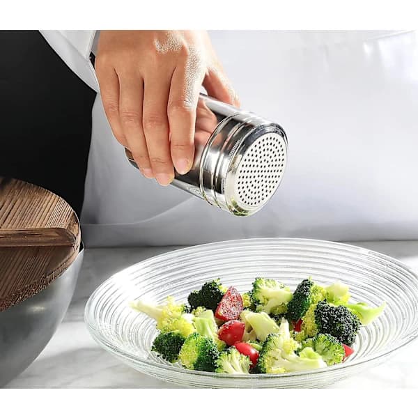 Saltstrøer i rustfritt stål for salt, sukker, krydder og pepper