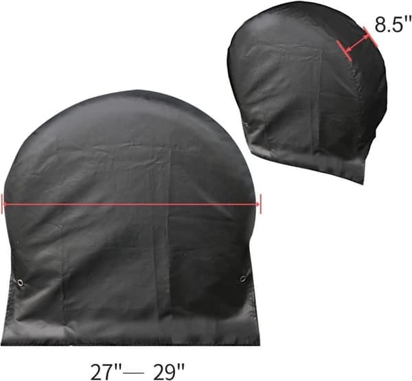 4× Waterproof Tire Covers 27–29\" – With Tension Straps & Hook – Black