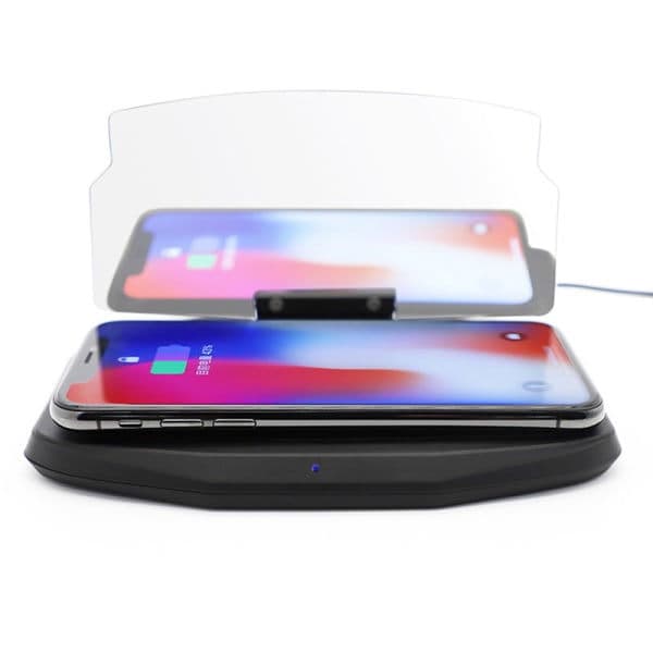 Trådløs Oplader Bil HUD Head Up Display Telefon Navigation Holder