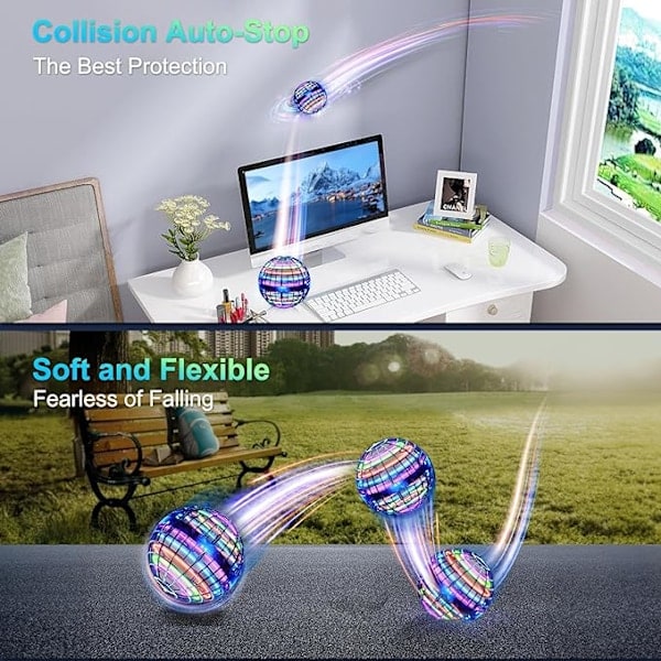 [QD] Magisk Hover Spinner Orb Bold med LED, Kosmisk Globe Legetøj til Børn 6-12 År