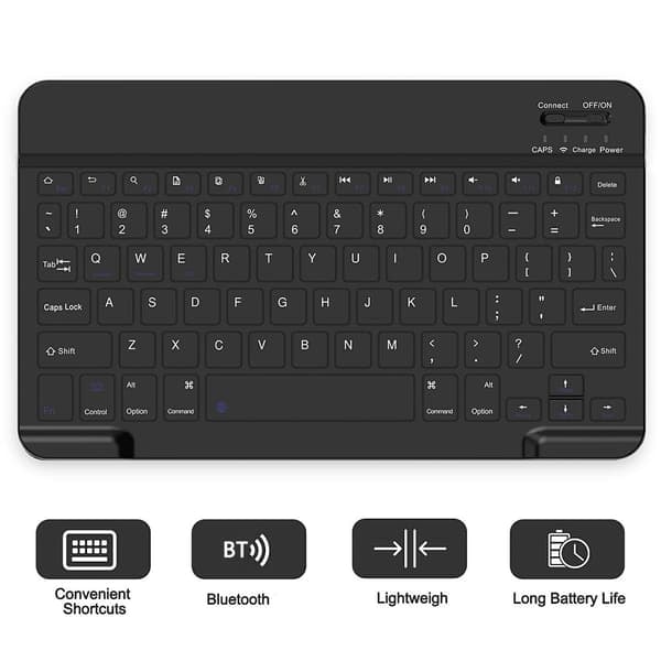 \"QD\" For Samsung Galaxy Tab A9+ Delt Bluetooth-tastatur Lærfutteral + Dobbelmodus-mussett - Svart US Layout