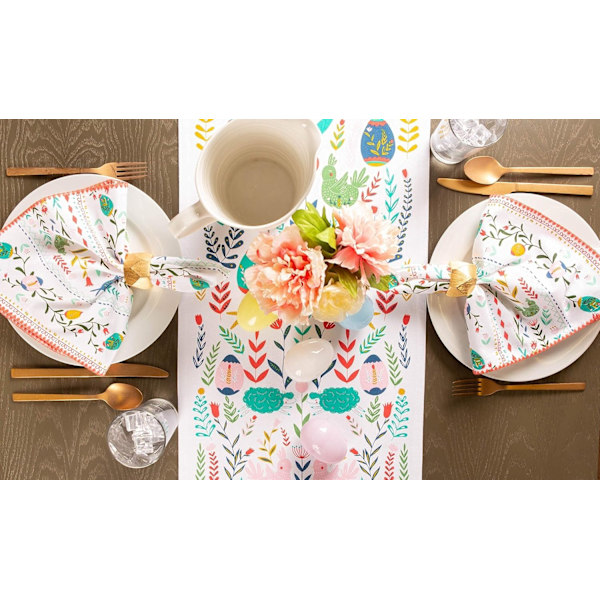 Kitchen Cover, Cotton, Easter Folk, Table Runner, 13x72