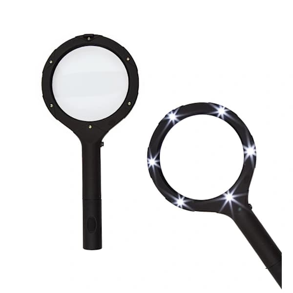 Forstørrelsesglas med LED-belysning Sort