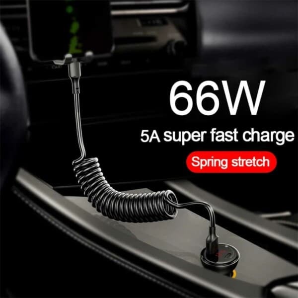 USB-C Spiralkabel med Power Delivery PD 66W 1,5m Sort_qq