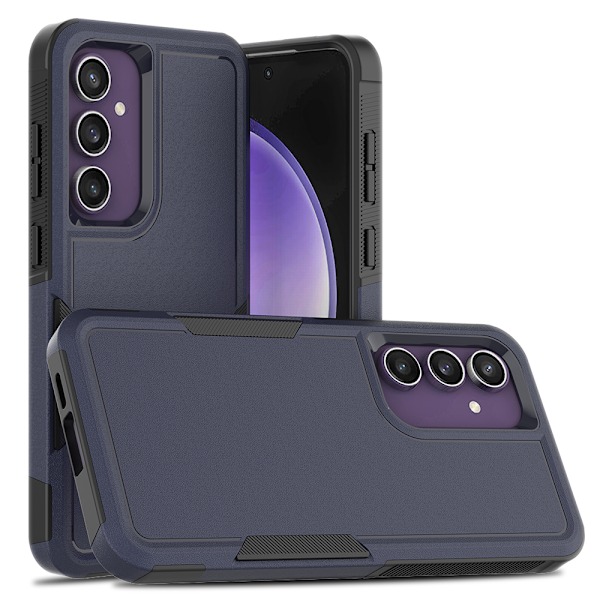 QU/Armor Stöttåligt Skal Dubbla Lager Mobilskal för Samsung Galaxy S24 FE S24 S23 Ultra S22 Plus S21 S20 PC TPU Baksida 02 BLUE For Samsung S24+