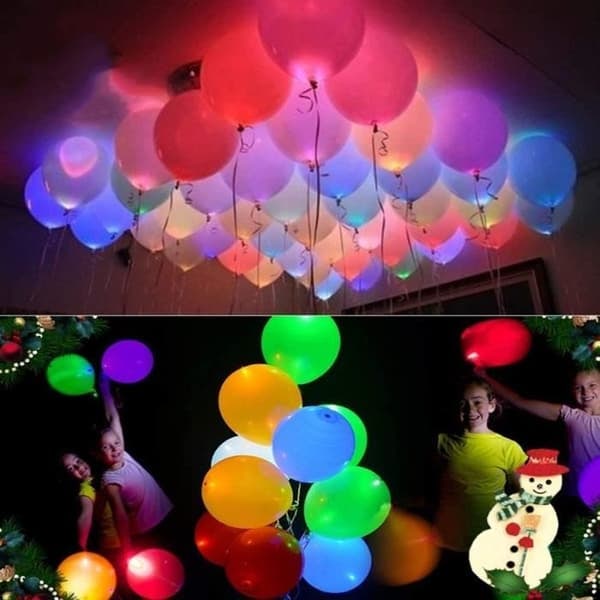 /QD/LED Lysende Ballonger Hvite Perfekt for bursdagsfest Kveld Bryllup Ulike festivaler Dekorasjon 50 stykker