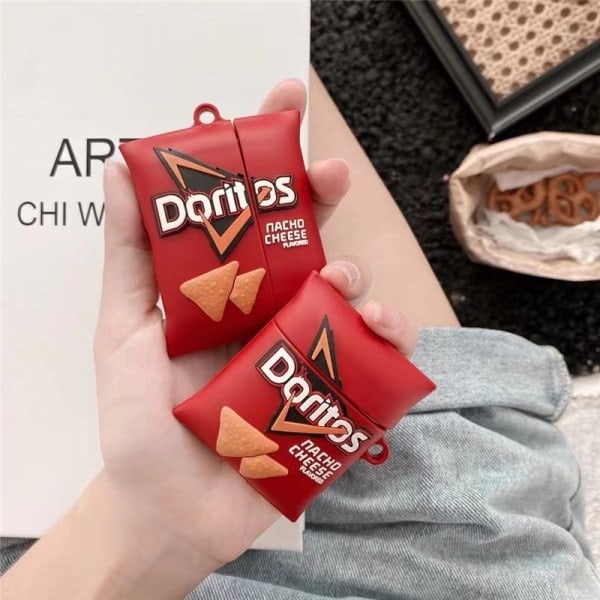 [QD] Søtt etui for Airpods 3, 3D-snacksdesign i silikon, beskyttende, støtsikkert etui med nøkkelring for Airpods EaREuds