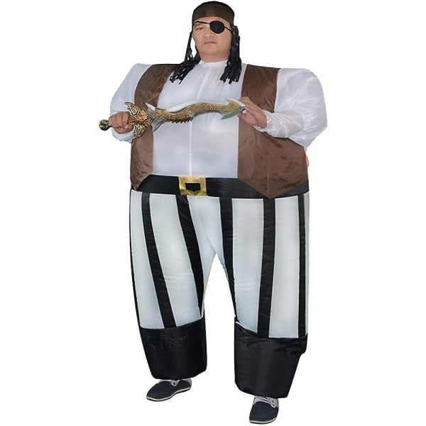 \"QD\" Aikuisten Merirosvo Puhallettava Asu Blow Up Naamiaisasu Puku Halloween Cosplay Juhla Joulu Unisex Puhallettava Asu Yksi Koko