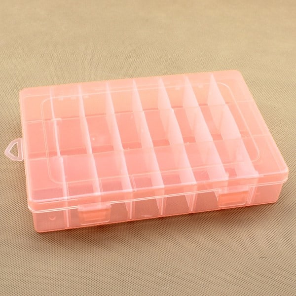 QD-2 stk Transparent Oppbevaringsboks i Plast for Broderigarn, Organizer, Syverktøy Oransje