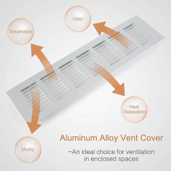 4 stk. Indvendige ventilationsgitre, ventilationsgitter, luftventilationsgitter, skabsventiler til skabe