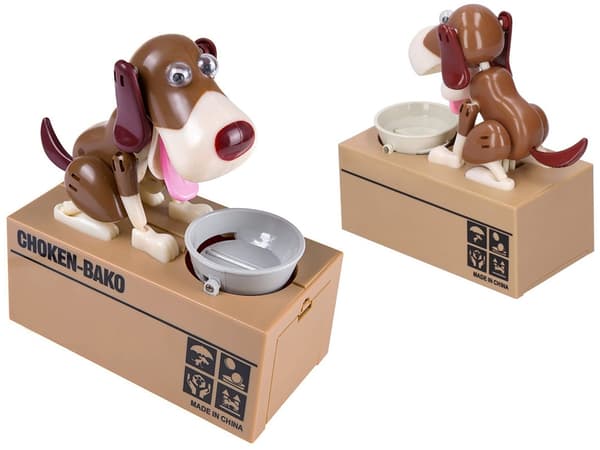 Myntätande hund sparbössa