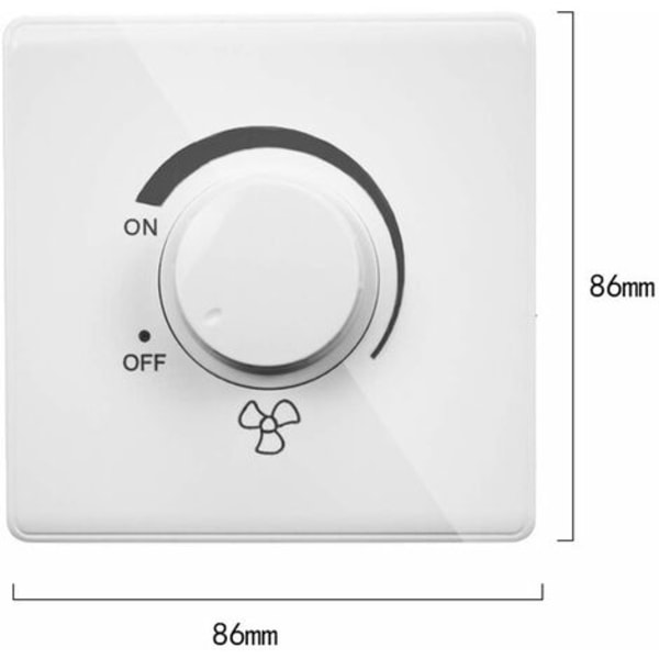 #QD# Takfläktkontroll - 220V 10A väggströmbrytare för 15-300W dimmer - Typ 86