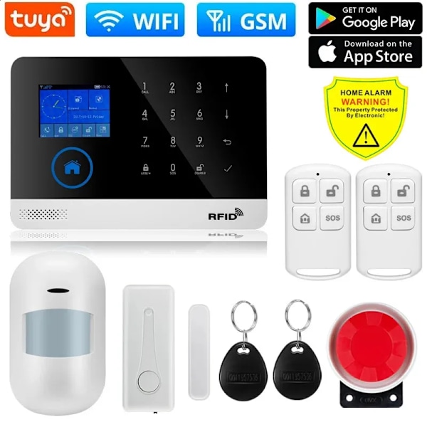 QD+DIY W2B PG103 larmsensor för hemsäkerhet 43Hz WiFi GSM larmsystem Trådlös Tuya smart home applikationskontroll 240925