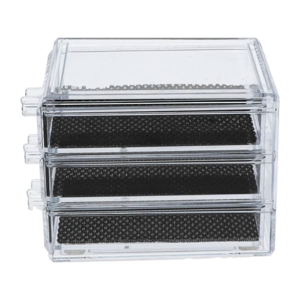 Transparent smyckeskrin med 3 lådor